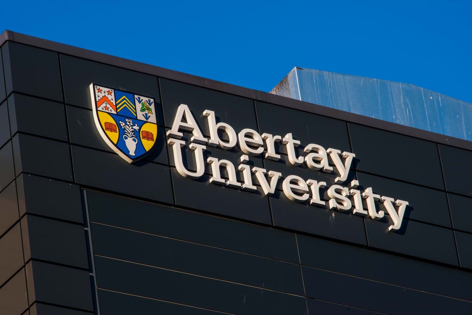 Abertay University sign