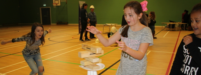 Children working on engineering project