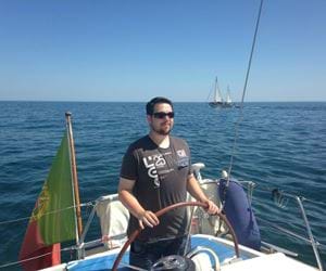A photo of Ciaran Gallagher on a boat.