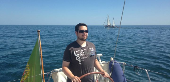 A photo of Ciaran Gallagher on a boat.