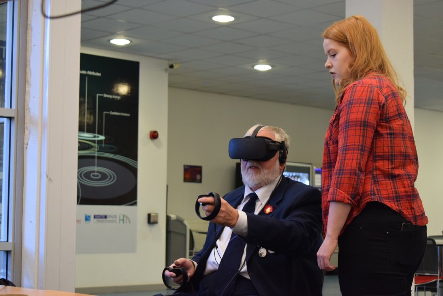 Veteran Alf Gibbons with researcher Emma Houghton
