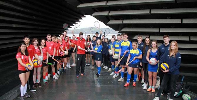 Dundee University and Abertay University's sport teams captains in the V&A