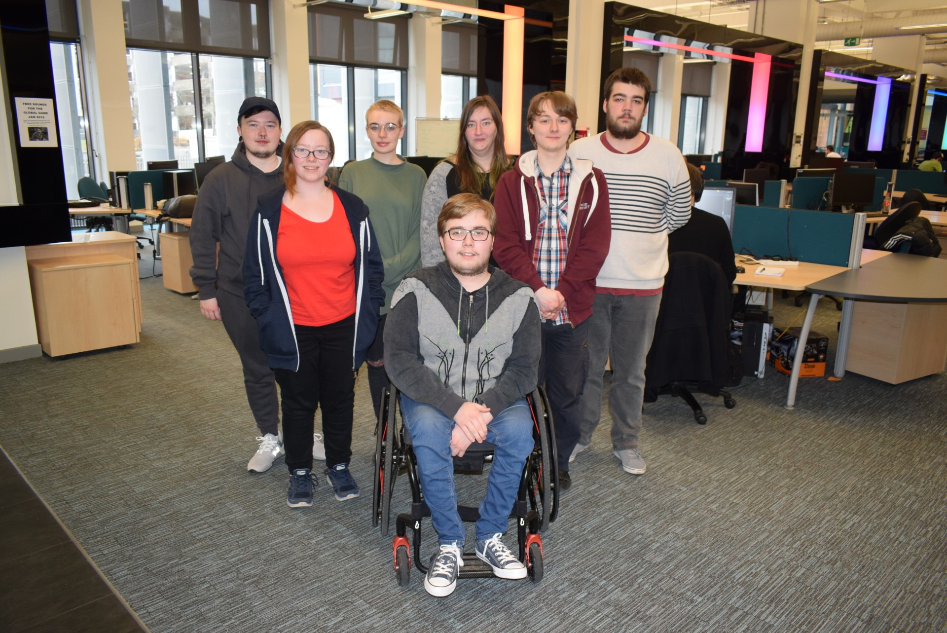 eight third year students at Abertay University