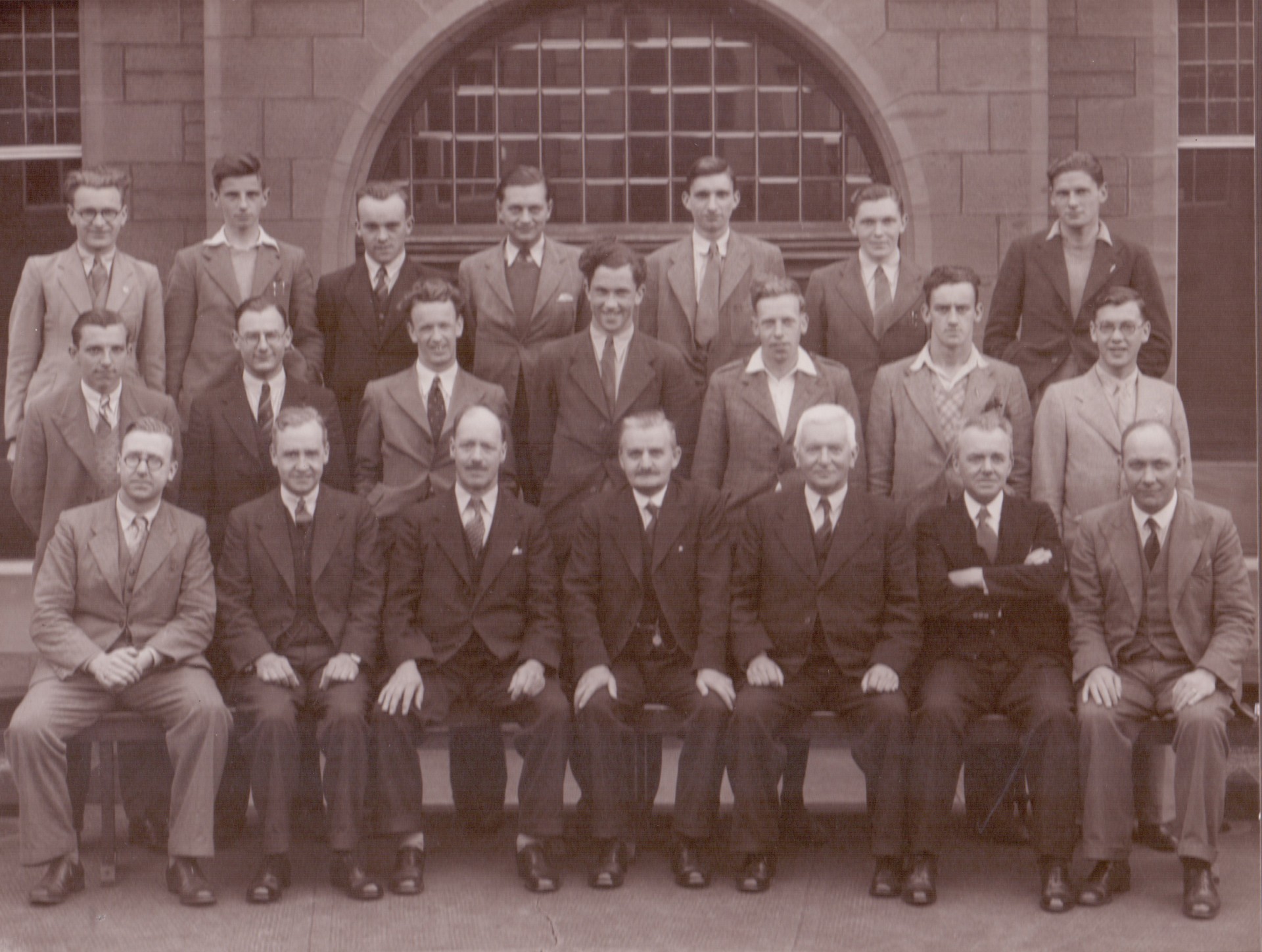 Dundee College of Technology students and staff outside Old College