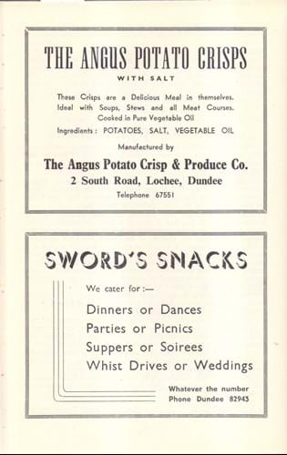 Advert for former campus shop Sword's Snacks