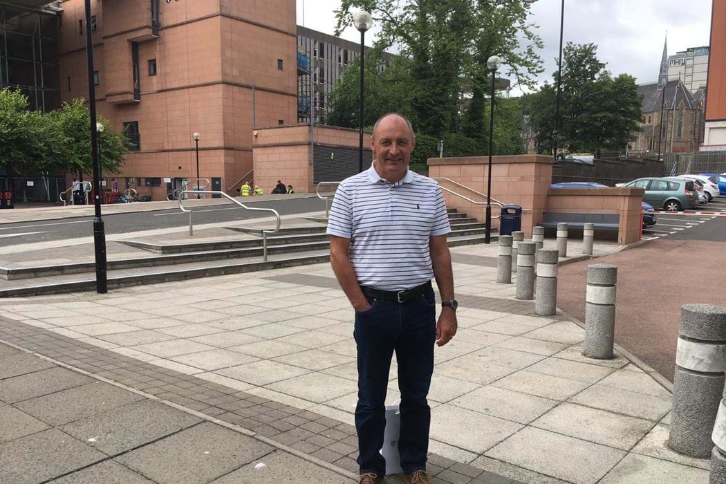 A picture of Maurice Malpas outside Abertay University