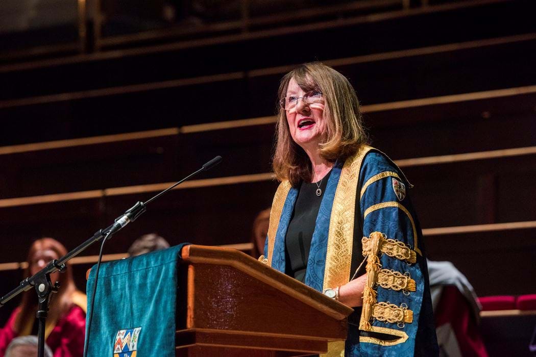 Abertay Chancellor Professor Alice Brown at Winter Graduation Installation Ceremony 2019 