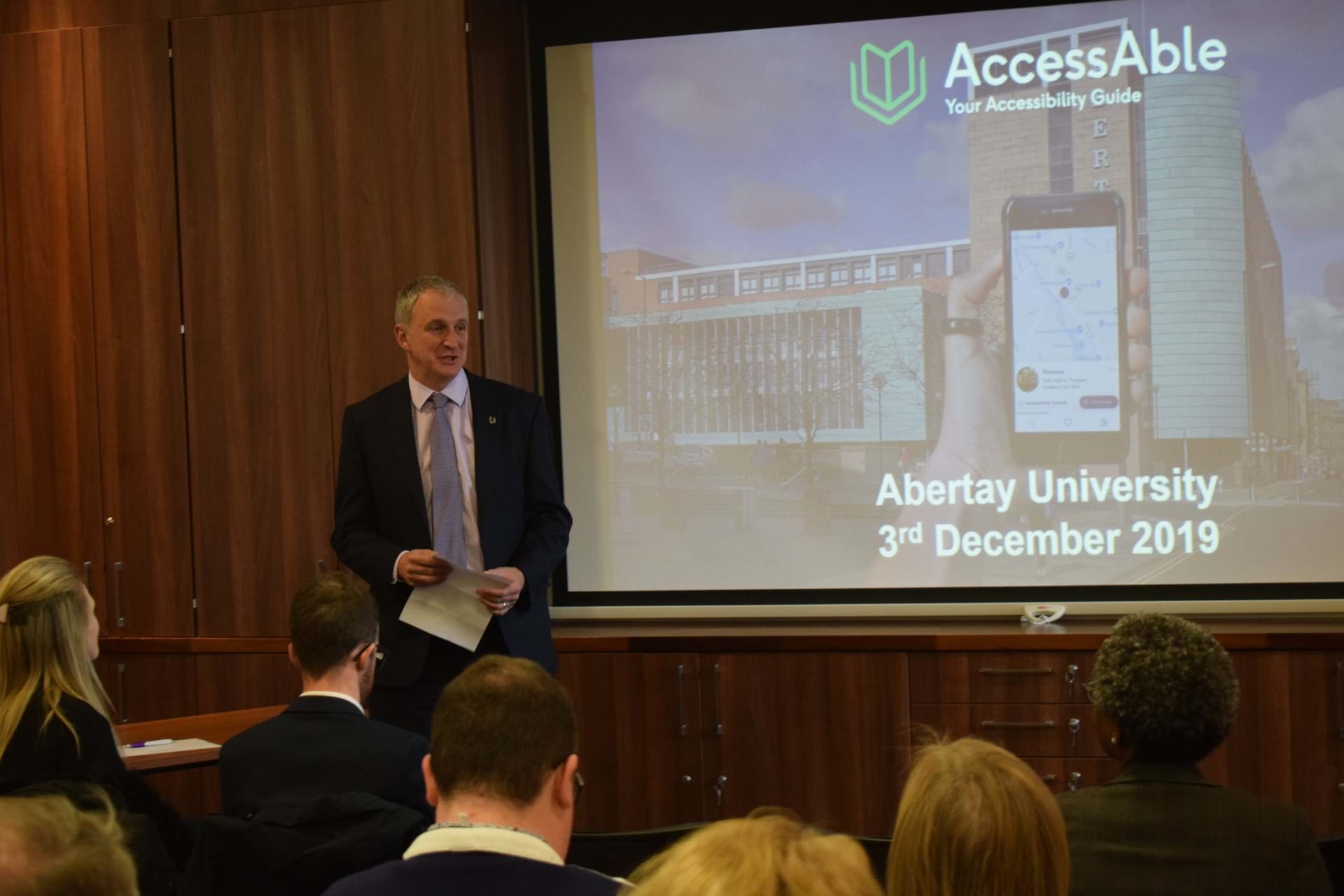 Nigel Seaton launches the AccessAble guide to Abertay