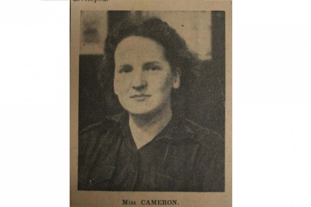Margaret Cameron, female former student of Dundee Technical College (Abertay University). Black and White photograph from the courier 