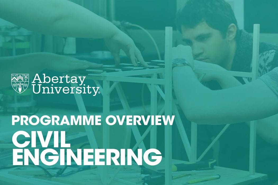 The thumbnail image for the Civil Engineering video is a picture of a number of students working together to build a small structure using wood  and tools.
