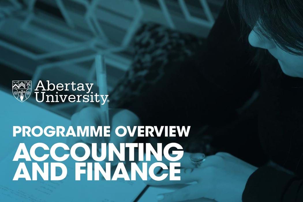 The thumbnail image for the Accounting and Finance Programme Video is of a student writing noted in a notebook.