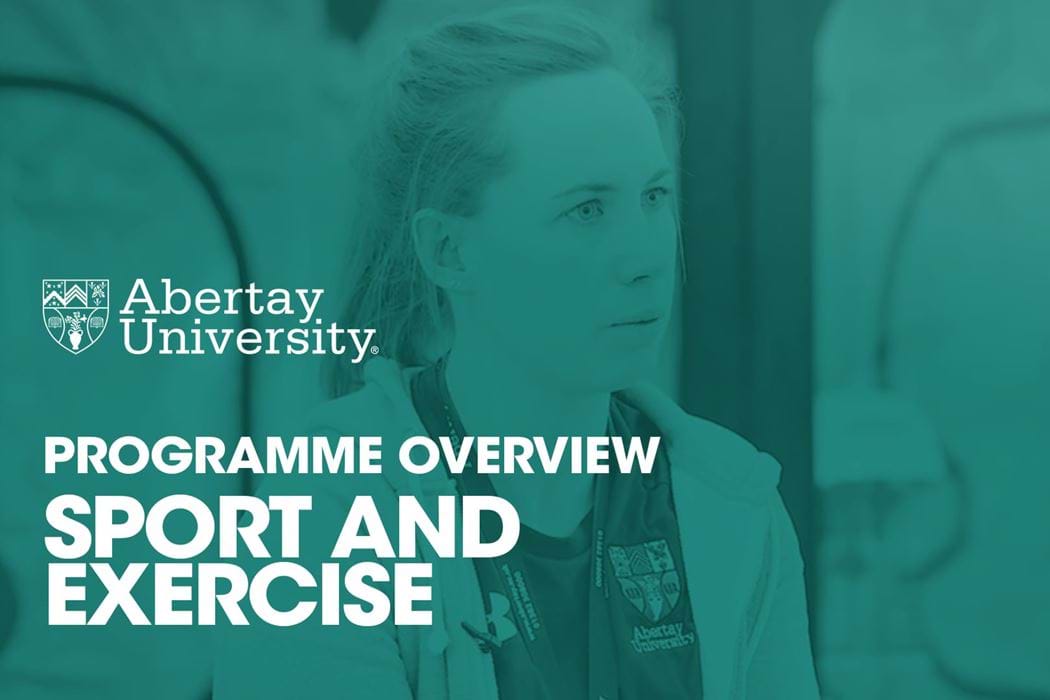 The thumbnail image for the Sport and Exercise programme is Abertay lecturer Marie Clare Grant.