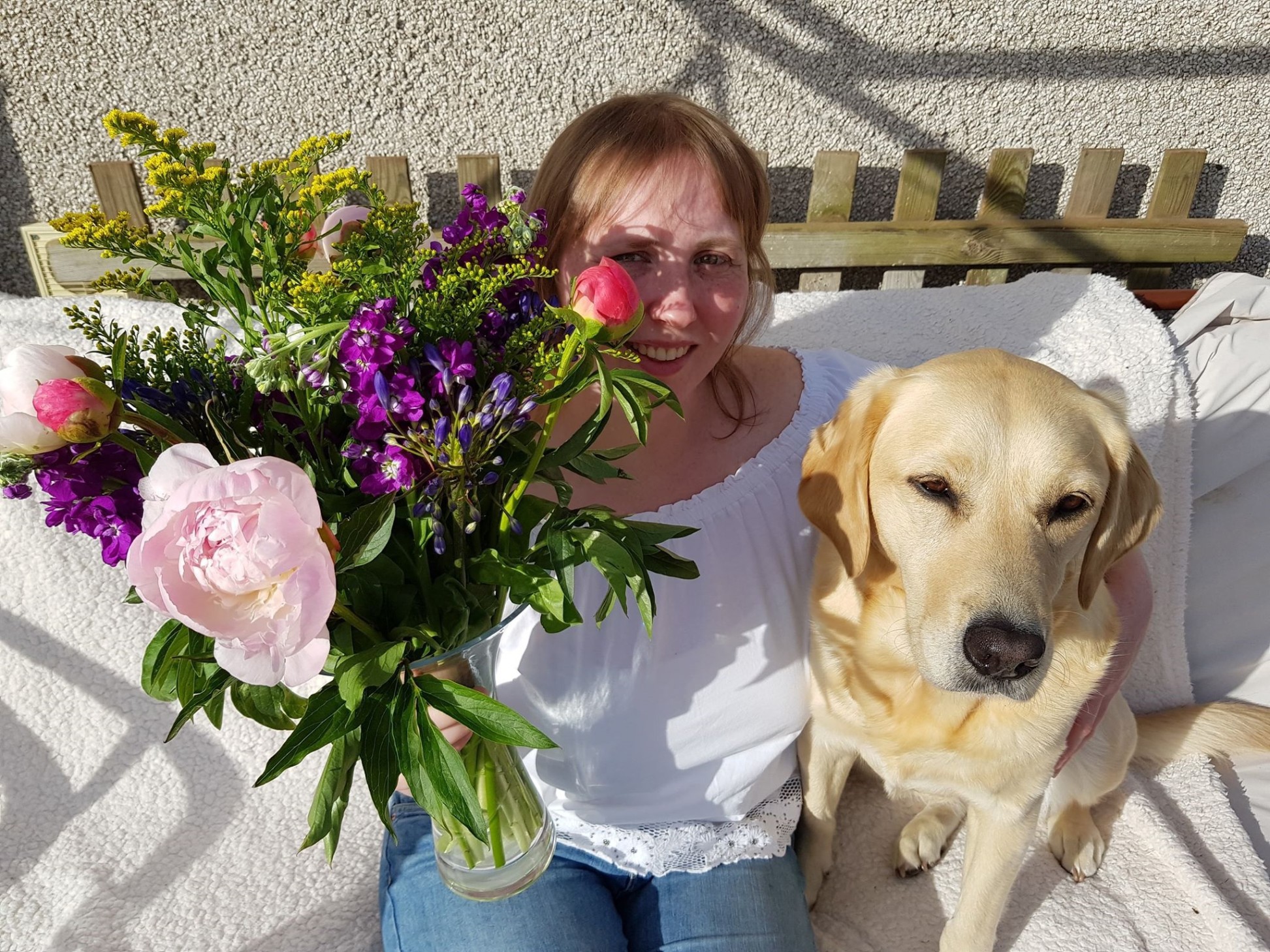 Lisa Halley with her dog Jumble