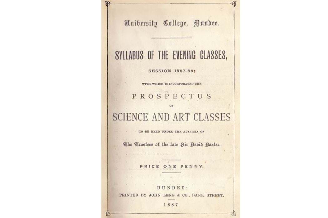 Technical Institute First Syllabus 1887