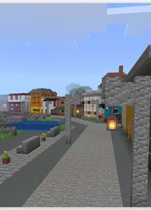 Town built in minecraft