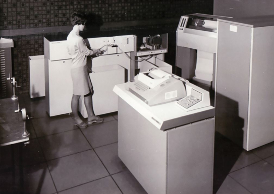 An early computer on campus in 1966