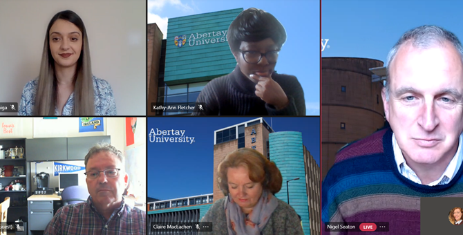 Microsoft Teams Meeting Screenshot from an Event Held to Celebrate Partnership between Abertay University and US College