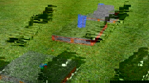 Game Designer layout on grass