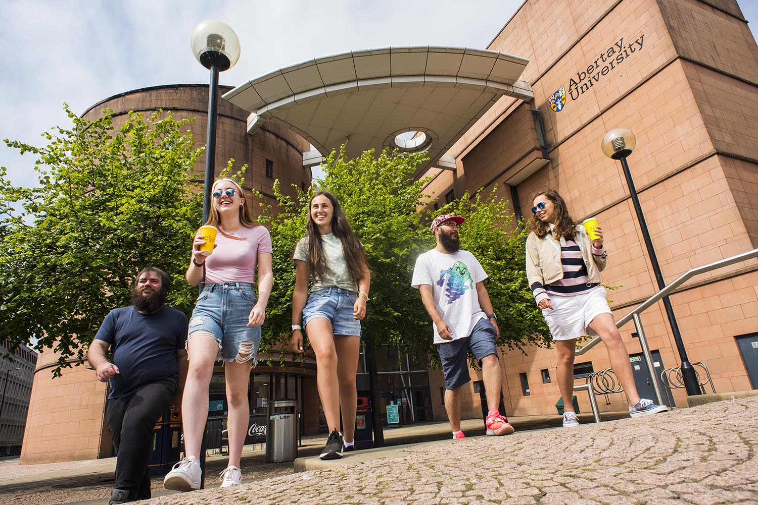 Students outside Abertay library