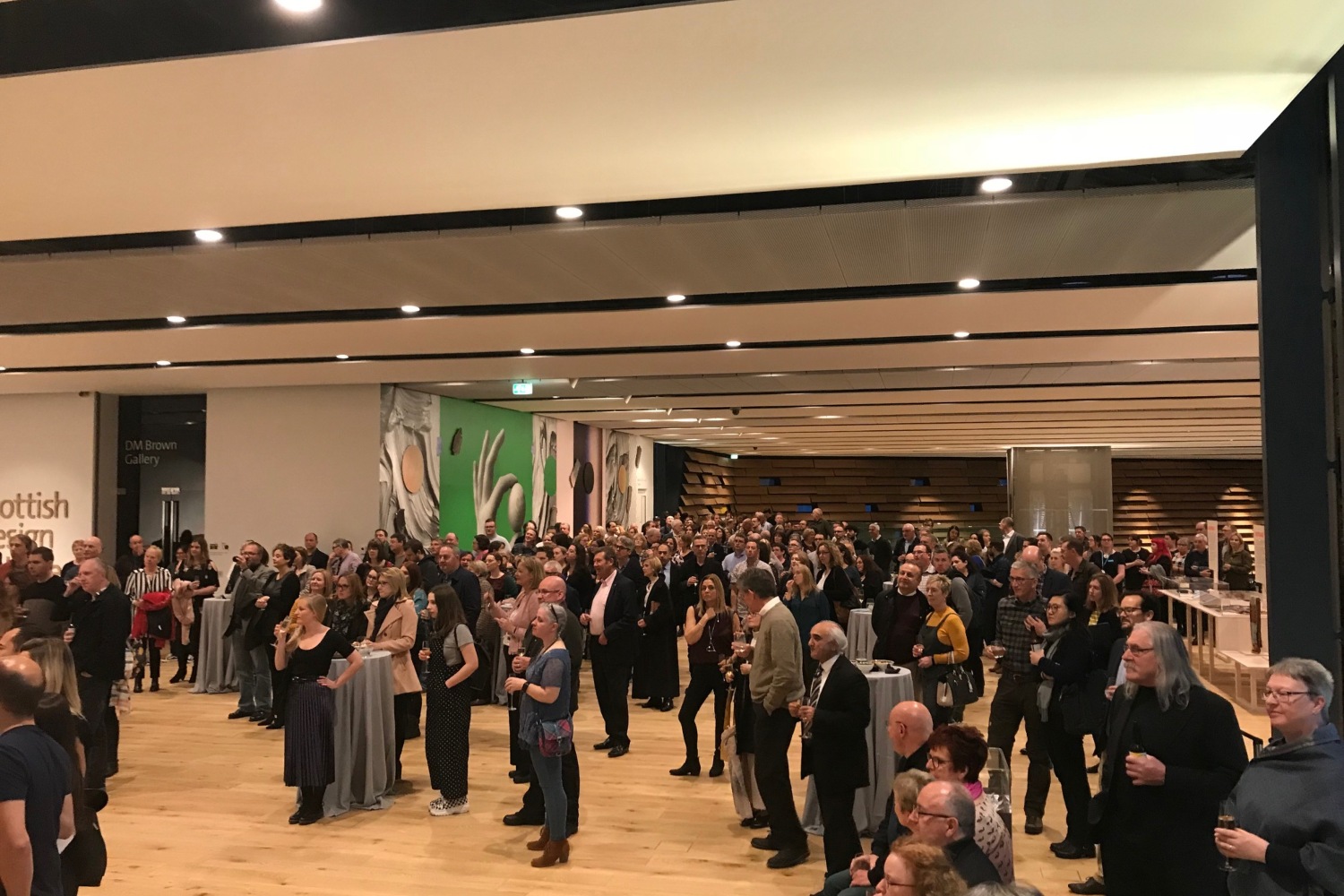 Abertay staff at an event at V&A Dundee