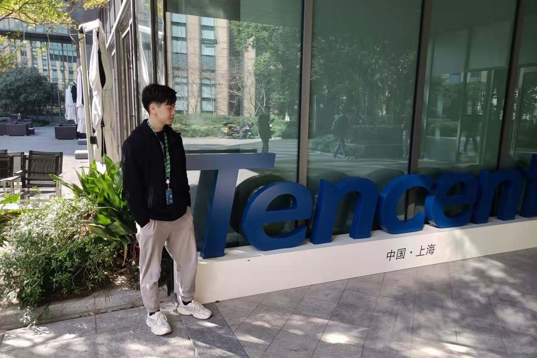 Nathan Zheng outside of his office at Chinese company Tencent