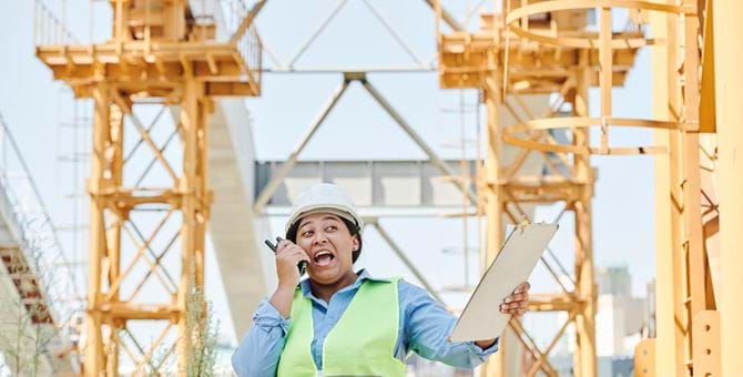 Black woman on a construction site