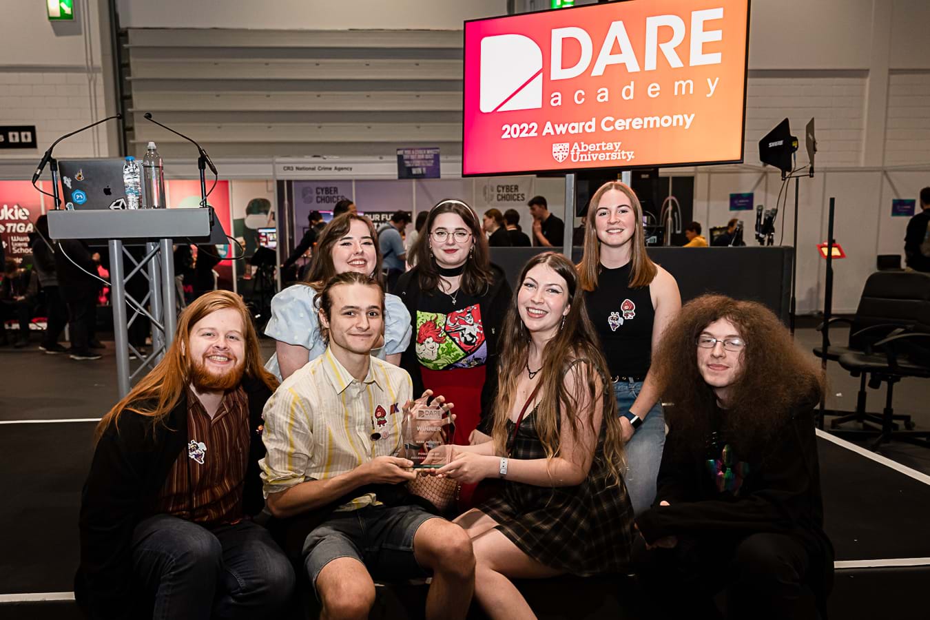 Students from Yellow Crow Games with the Dare Academy award