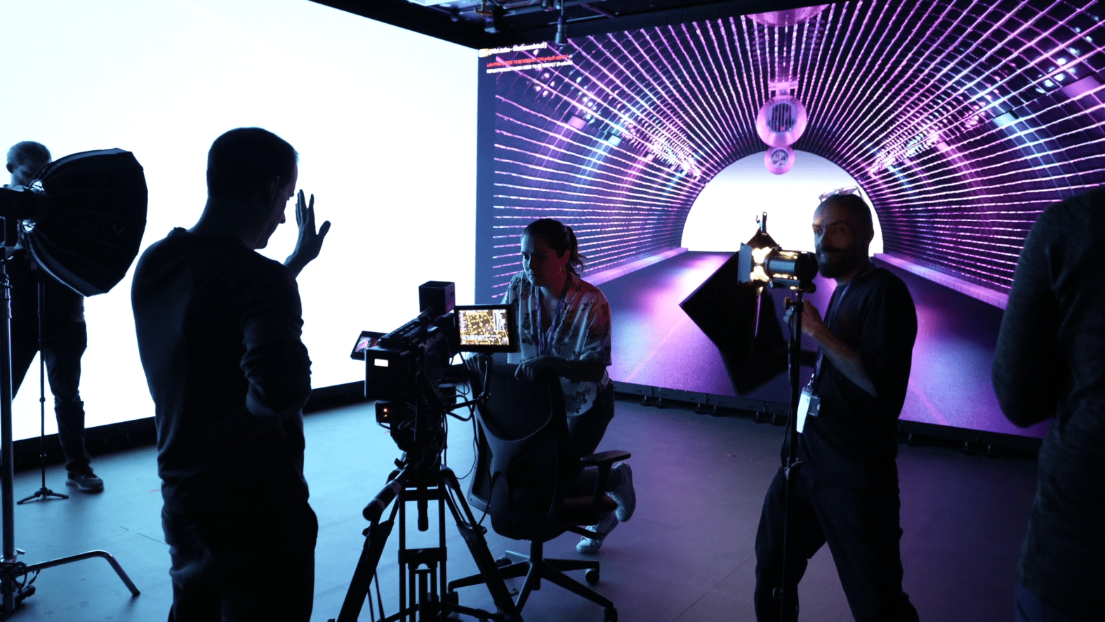 A virtual production studio